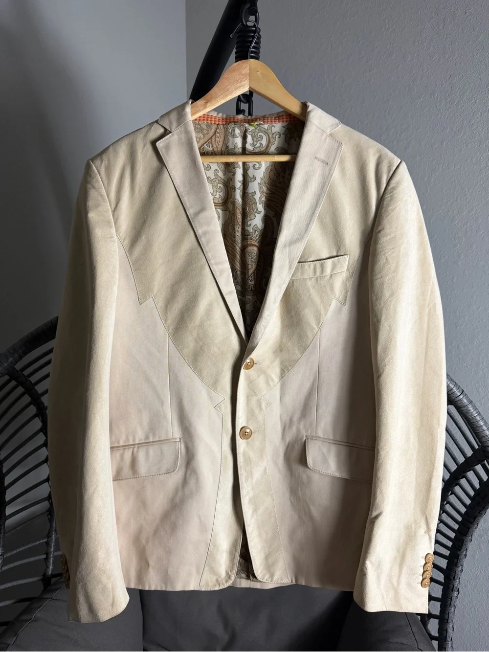 Etro Two-Tone Cream & Beige Sport Coat 54